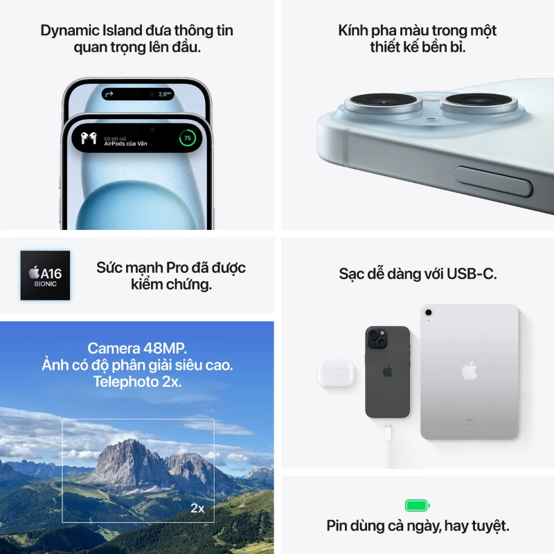 Điện thoại Apple iPhone 15 128GB VN/A